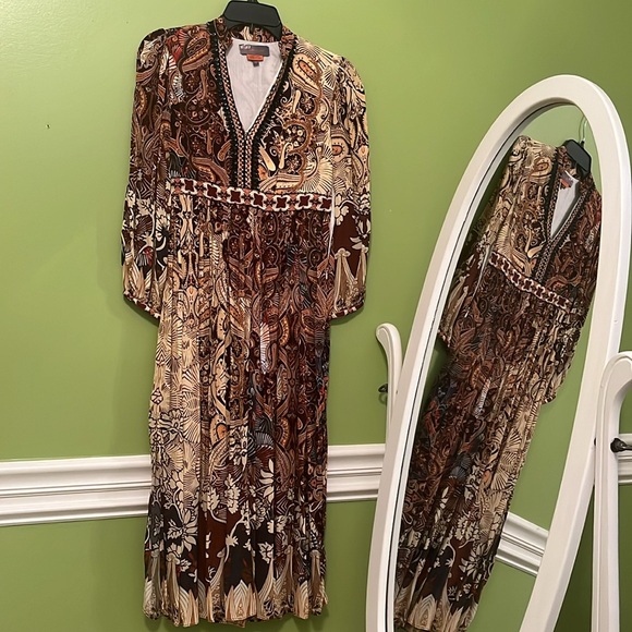 EUC Anthropologie Bhanuni By Jyoti Flirak Contrast Ronika Maxi Dress - Picture 6 of 10